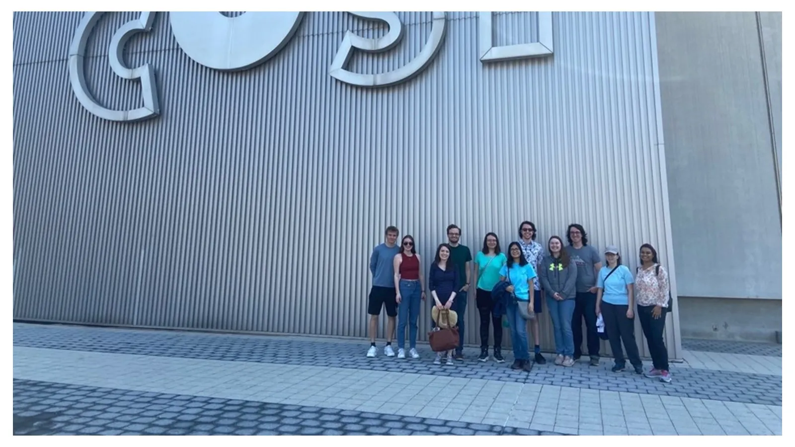 Students in front of COSI building