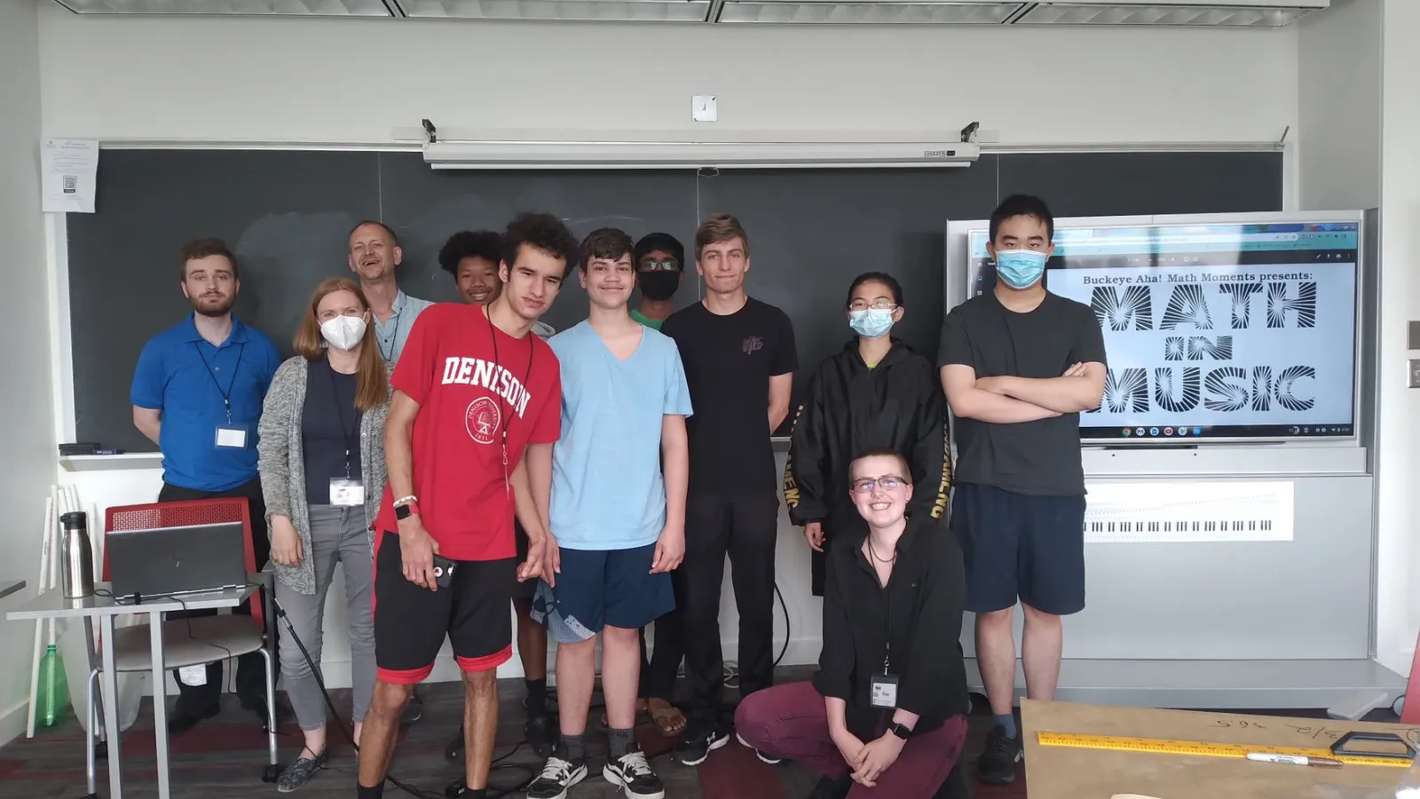 Group of students at summer camp with math and music