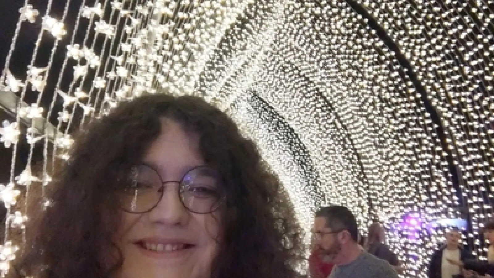 Katherine Goldman in front of lights