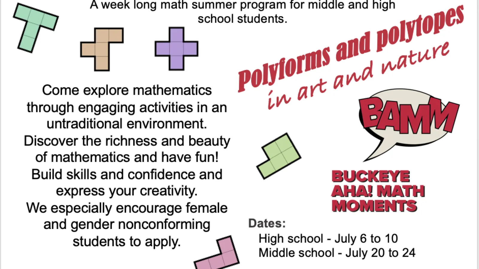 Flyer for the summer camp