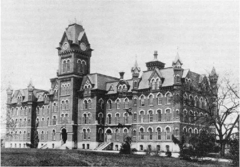 University Hall, 1st home of Dept of Math, as it looked in 1882
