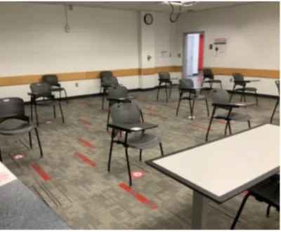 OSU classroom with social distancing