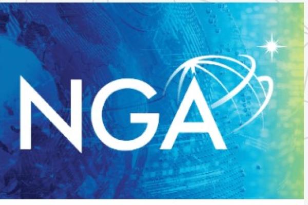 Blue background with letters NGA