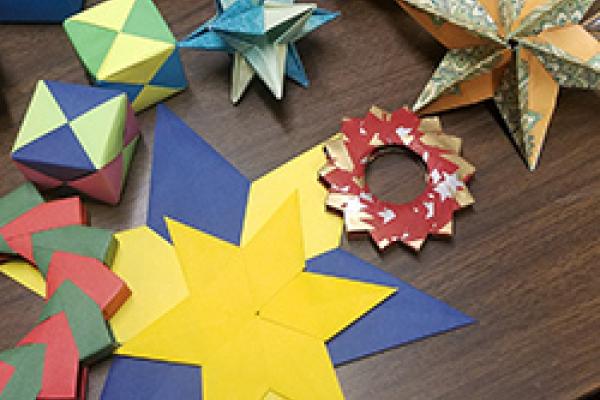 Holiday decorations made from origami
