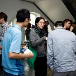 students talking