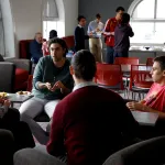 students talking