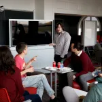 students talking