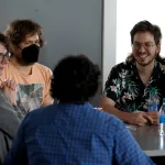 students talking