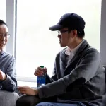 students talking
