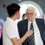 Student and professor talking