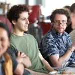 Students and professors talking