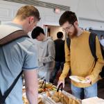 Students getting food