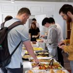 Students getting food