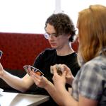 Students playing cards