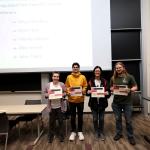 Students holding awards