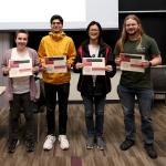 Students holding awards