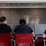 Students looking at white board