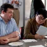 Professor and student talking