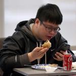 Student eating